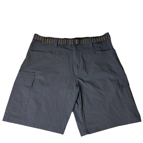 Orvis Tech Cargo Shorts Mens 38 Asphalt Grey Belted Nylon Outdoor 10” Inseam - Picture 1 of 12